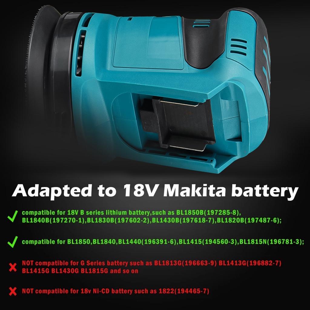 600 Вт 125 мм Беспроводная орбитальная электрическая шлифовальная машина для дерева Полировально-шлифовальный шлифовальный станок для батареи Makita