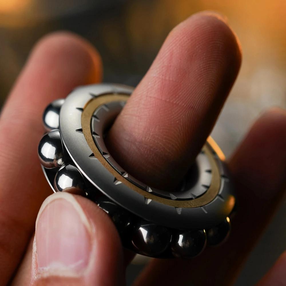 EDC механические бусины Fidget Ring Push Slider металлические мини-игрушки для снятия стресса инструменты