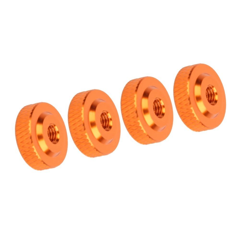 4pcs Knurled Handle Thumb Nuts Through Hole Aluminum Screw Nuts For Fastener Assembly