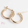 K18 Hoop Earrings X 13mm Gold Earrings Hoop Earrings K18 Pink Gold [Jewelry Excelente] 2.0mm