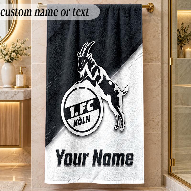 Beach TowelFC Köln Custom Name Text Personalized Soft Towel for Beach Pool Indoor Home Decor Gift