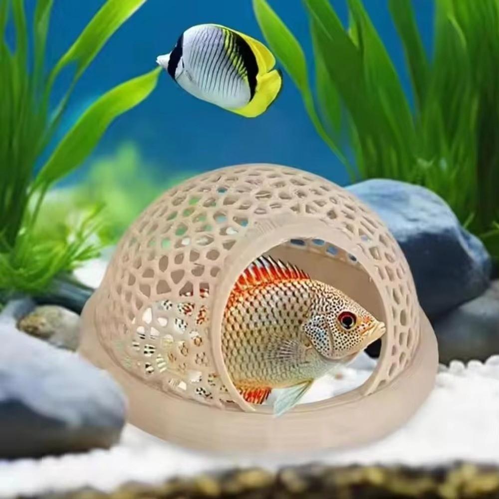 Безопасное Укрытие-Домик для Рыб и Креветок 3-в-1 Зона Отдыха для Рыб Для Аквариума