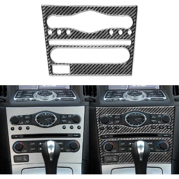 NVCNX Настоящее Углеродное Волокно Совместимо с Infiniti G35 G37 X S 2007 2008 2009 2010 Седан Купе Кабриолет Автомобильные Аксессуары Внутренняя Отделка Панель Приборов CD Кондиционер