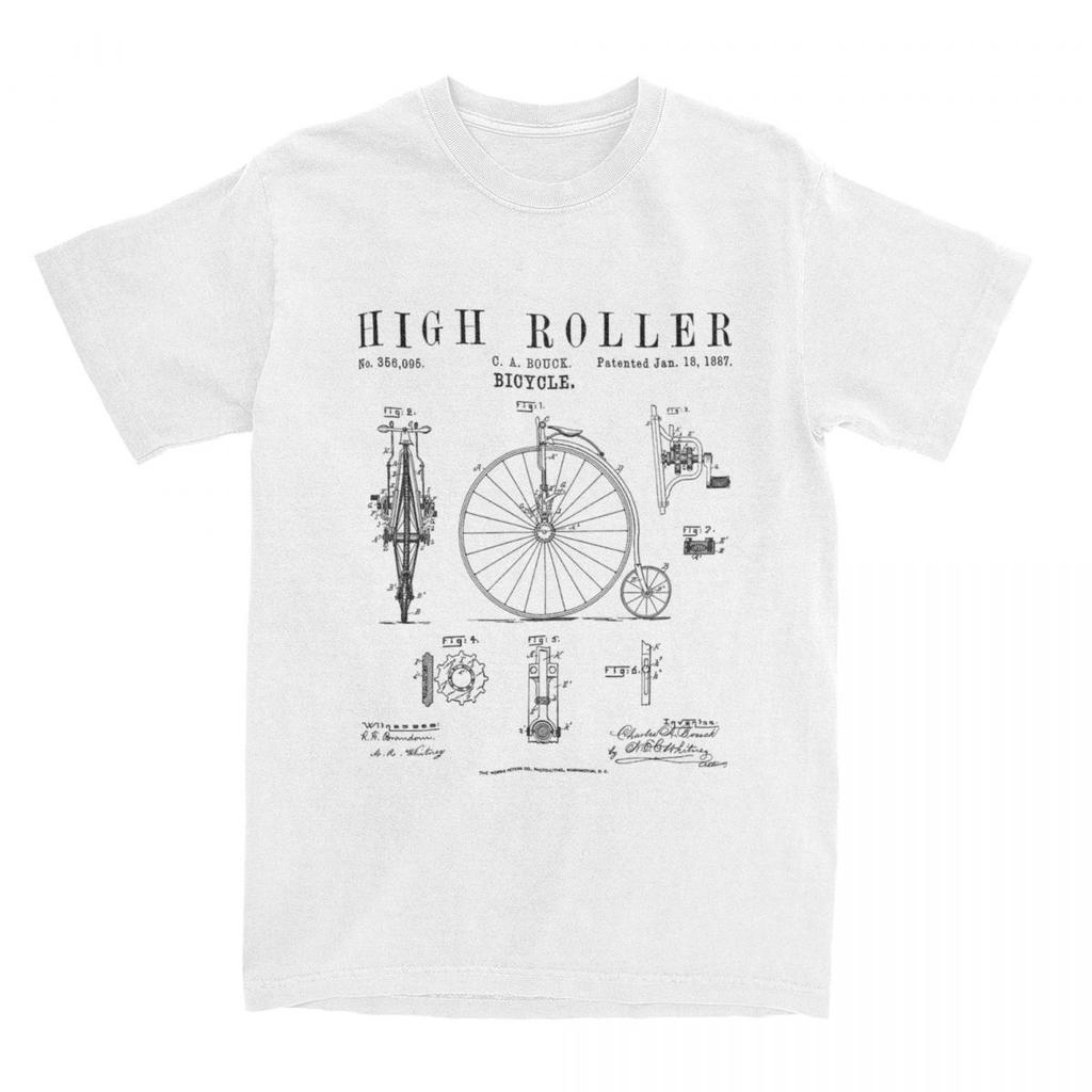 Винтажные футболки с рисунком велосипеда на высоких колесах, одежда для мужчин и женщин, хлопковая ретро-футболка с изображением велосипеда и пенни-фартинга, короткий рукав