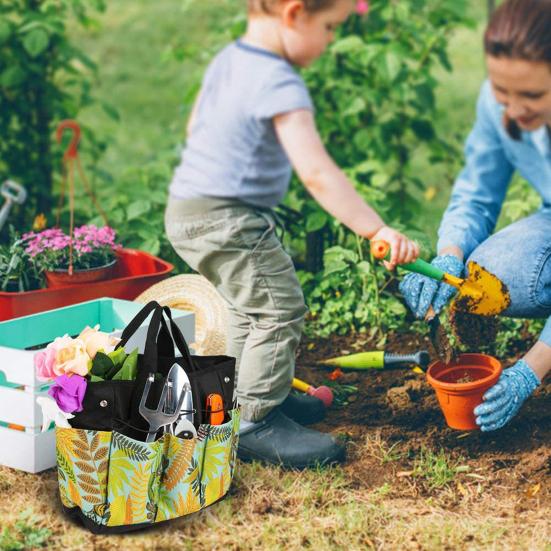 Садовая сумка для инструментов Yousheng с 9 карманами, водонепроницаемая, прочная, оксфордская, садовая сумка, большая вместимость, сумка-органайзер для садовых инструментов, сумка для хранения