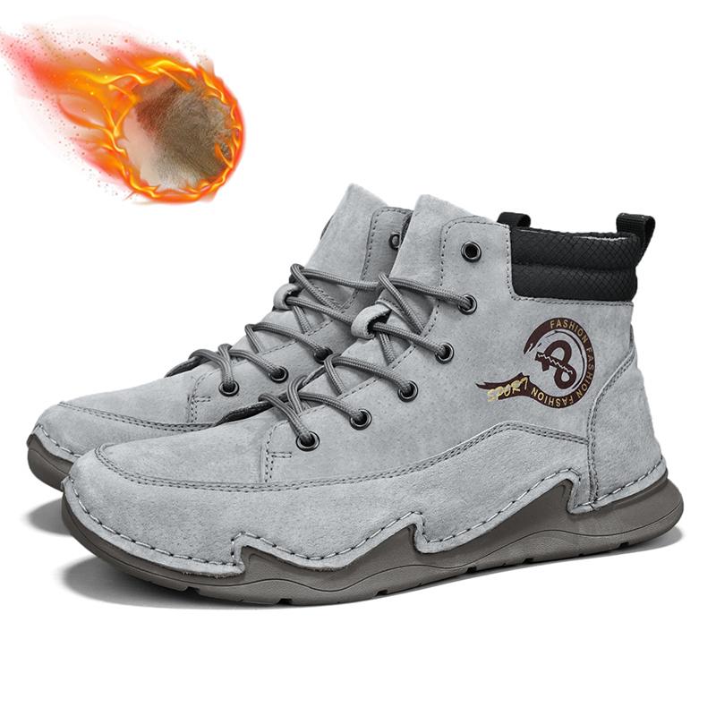 Мужские высокие кожаные туфли на шнуровке повседневные кроссовки размера плюс 39-46