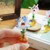 Стеклянные Цветы Ручной Работы Фигурки Выдувные Мини Цветы в Горшочках Украшение Коллекционные Цветочные Подарки на День Матери День Рождения Рождество