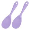 Uxcell Ложка для риса Силиконовая ложка для риса Ложка для риса Термостойкая ложка для рисоварки Фиолетовая 2 шт. С антипригарным покрытием
