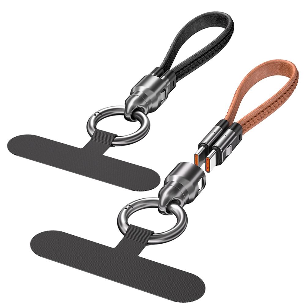 Кабель-брелок USB C для зарядки 240 Вт 2 в 1 5 А с двумя разъемами Type-C для iPhone AirPods Кабель для быстрой зарядки iPad C0A2