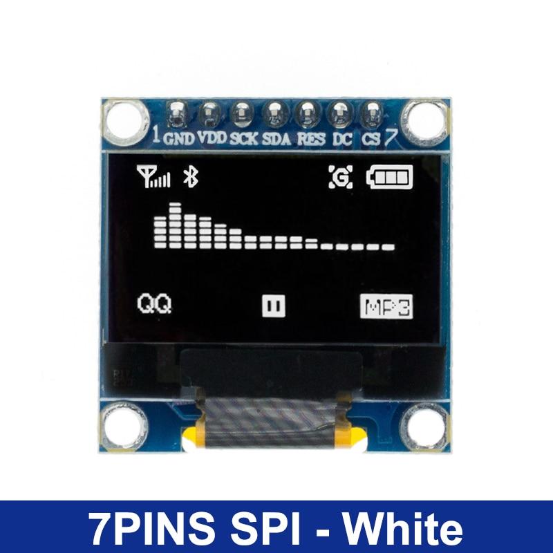 0.96 Inch IIC SPI Serial 7/4Pin White/Blue/Yellow Blue/Yellow OLED Display Module SSD1306 12864 LCD Screen Board for Arduino