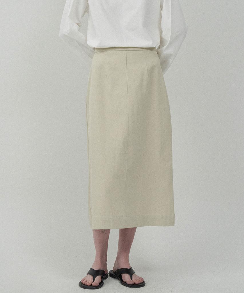 Mot Autumn Basic Slit Skirt - Dark Ivory