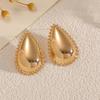 Personalized fashion metal water drop earrings necklace jewelry set serrated edge design exaggerated two pieces of jewelry