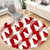 1pc Horse Pattern Office Round Area Rug,  Mat Suitable For Office, Under Office Chairs Bedroom Living Room Home Decor, Room Deco