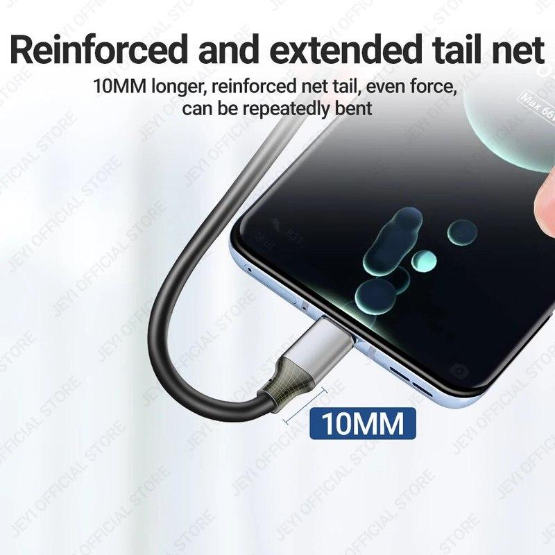 Кабель JEYI USB A на Type-C, 60 Вт, быстрая зарядка, 10 Гбит/с, высокоскоростная передача данных для телефонов Samsung, Xiaomi, Redmi, Huawei и устройств USB-C