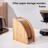 Wood Coffee Filter Paper Holder with Dustproof Cover Multi-Functional Vertical Storage