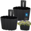 Wall Hanging Flower Pot for Balcony Rustic Anthracite 20 cm 2 PCS