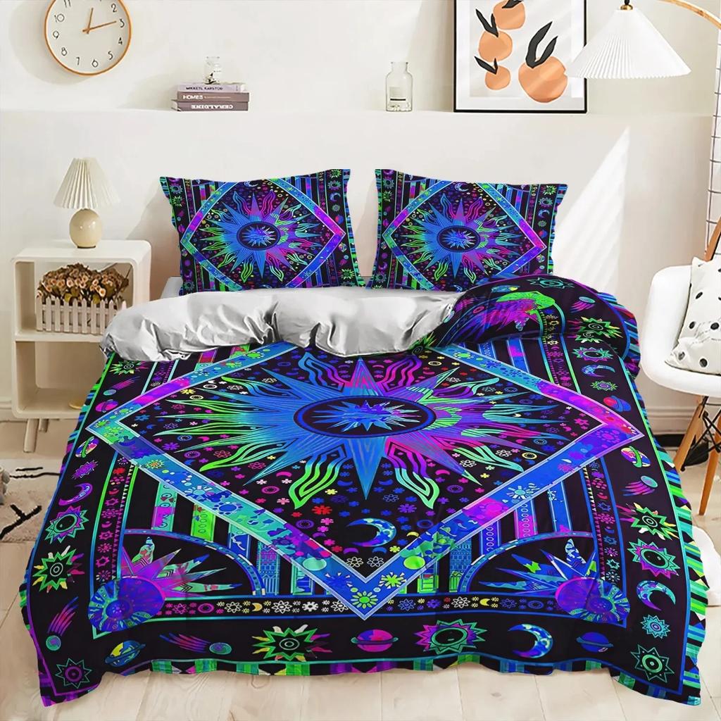 Boho Mandala Bedding Set 3D Fashion Duvet Cover Sets Twin Full Queen King Size Pillowcase for Kids Girls Couple Gift Home Decor