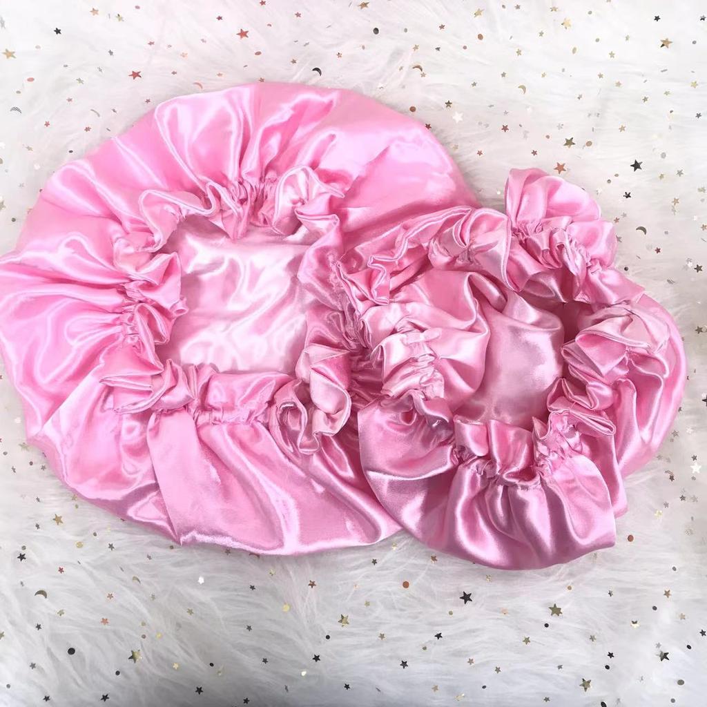 Factory Selling Reversible Silk Bonnets and Satin Hair Wraps Sleep Satin Hair Bonnets With Logo