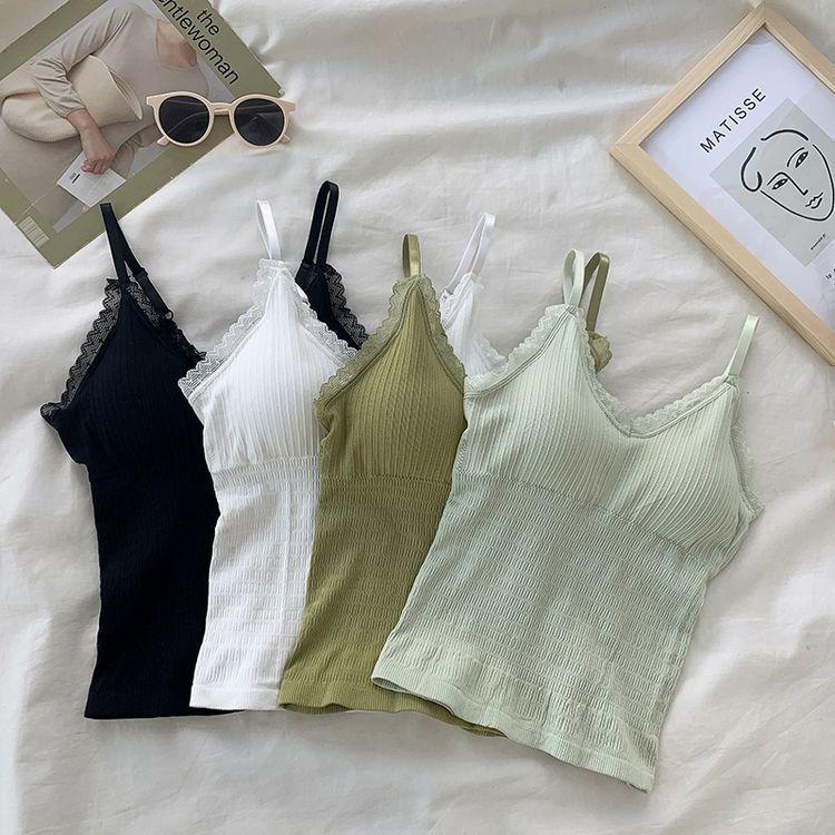 Камзол, женская футболка без рукавов, летняя кружевная тонкая майка с v-образным вырезом, нижняя рубашка, женская одежда