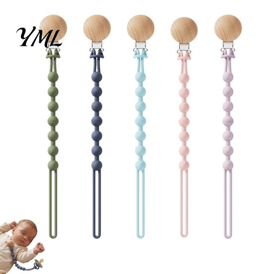 Baby Pacifier Clips Clip, Food-Grade Silicone Teether Holder Chain for Infants, Nursing Toy Tether BPA-Free Anti-Slip Leash 0-24 Months, Boil-Safe
