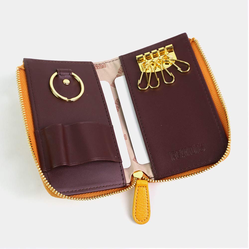 Ключница Snoopy Круглая молния Смарт-ключ Женская Простая визитница для взрослых Чарли Браун Милый персонаж SNOOPY Милый маленький мех (желтый)