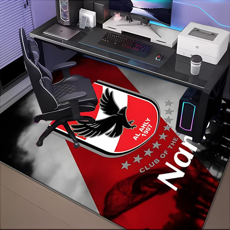 Custom Name Al-Ahly Club Crest Rug Game Carpet, Floor Mat for Bedroom Living Room Entryway Rug, Home Decor Idea Gift for Christmas birthday