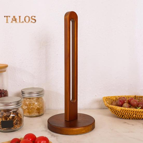 Деревянный держатель для бумажных полотенец с устойчивым основанием, нескользящая конструкция, простая установка, держатель для рулонов бумаги на кухне, стойка для хранения