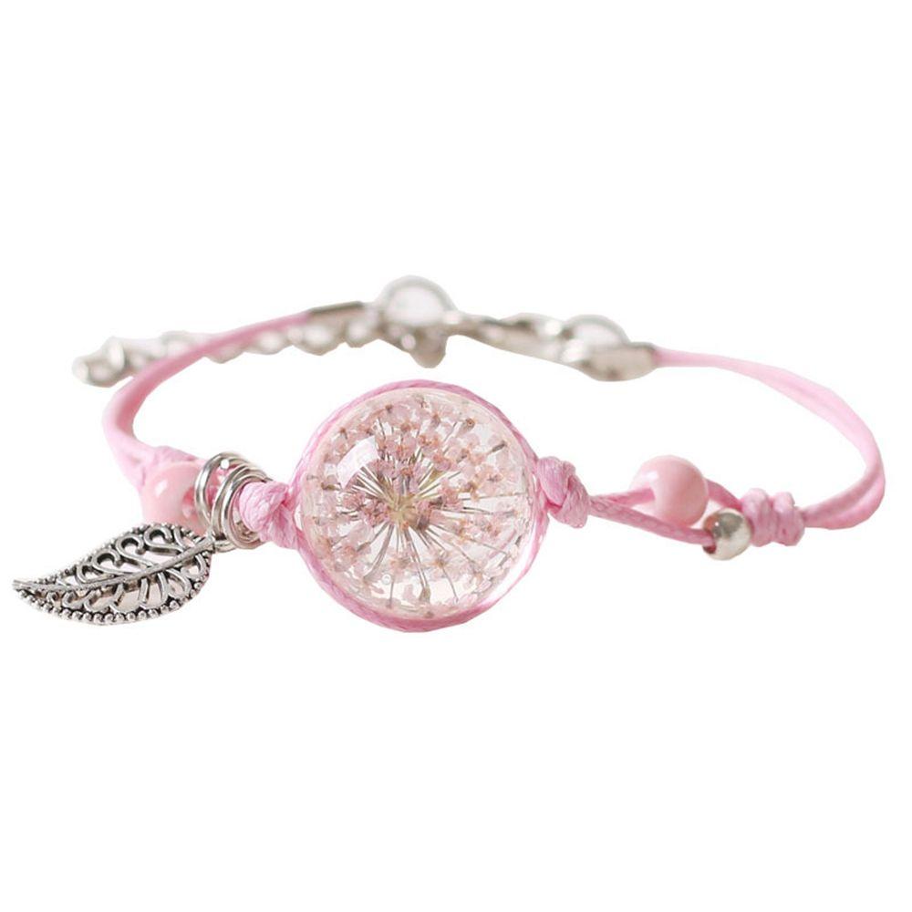 Bracelets Ethnic Style Braided Rope Bracelets Female Hand Chain Dried Flower Bracelet Gypsophil