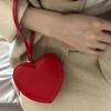 Korean Style PU Purses Card Pocket Solid Heart Bag Portable Red Love Hear Wallet  Outdoor