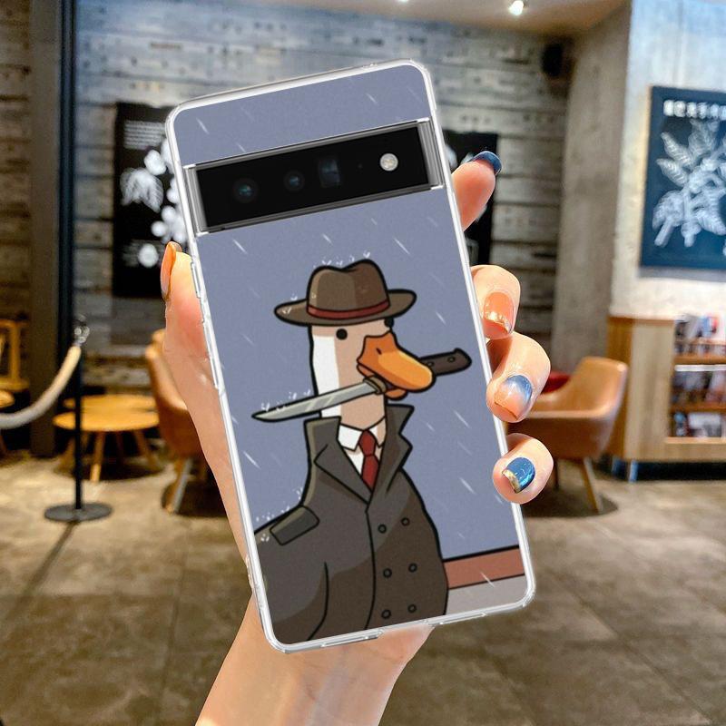 Мультяшная Милая Гусь Утка Игра Для Google Pixel 8 7 6 Pro Чехол Для Телефона Мягкий ТПУ Для Pixel 6A 5 4 5A 4A 3A XL 5G Силиконовый Прозрачный Чехол