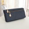 Women Fashion Wallets Dull Polish Leather Wallet Double Zipper Day Clutch Purse Wristlet Handbags