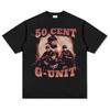 Графическая футболка 50 Cent GUnit Унисекс Оверсайз Плотный Хлопок Классический Хип-Хоп Уличная Одежда Свободный Крой Короткий Рукав