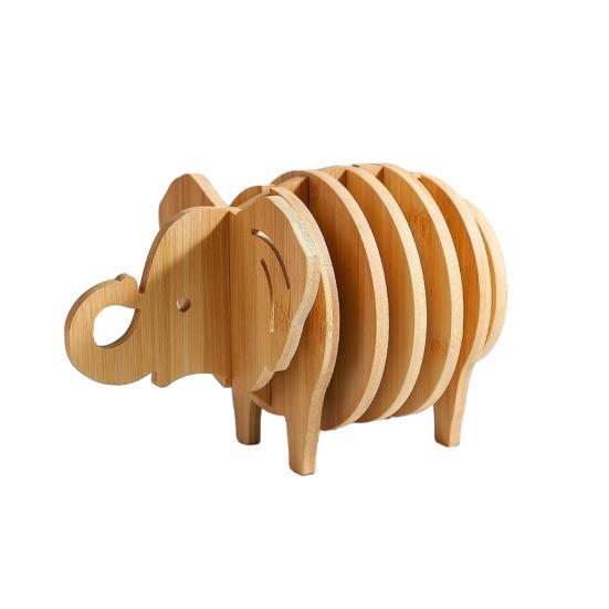 Деревянные животные изоляционные подставки набор нескользящие антиожоговые подставки для горячих блюд 3D животные