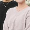 Парный кулон THE KISS с разрезом 50 см 2025-01N - Сверкающее граненые Серебро 925 Пробы Набор для пары с регулируемой длиной и подарочной коробкой