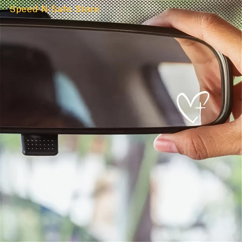 2Pcs/set Of Heart Shape Cross Mirror Stickers, Personalized Creative Decoration