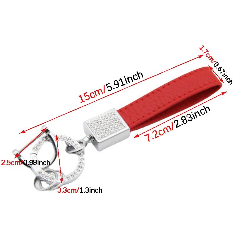 Модный брелок-браслет из PU-кожи со стразами, брелок для ключей, пружинный карабин для автомобильных ключей, аксессуары, брелоки для женщин