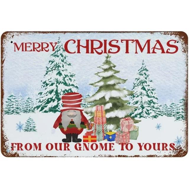 Vintage Merry Christmas Metal Tin Sign Rustic Wall Art Plaque for Home Cafe Garden Bar Club Man Cave Perfect Holiday Decor