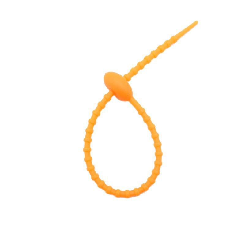 Multicolor TPR Silicone Zip Ties: Elastic Self-Locking, Reusable Cable Organizers & Keychain Pendants.