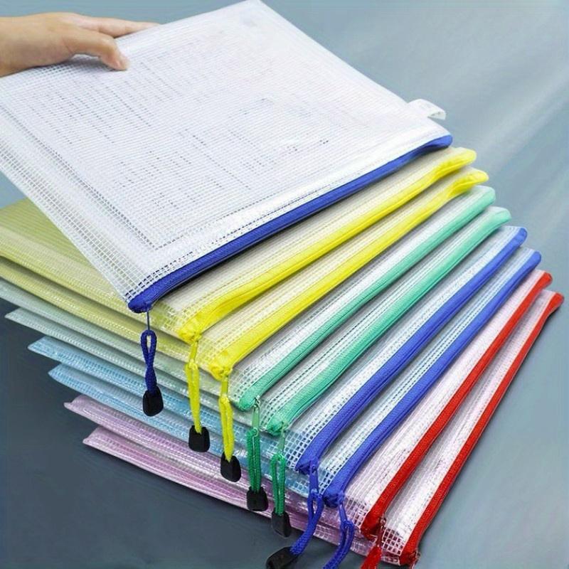 5pcs Waterproof Zip Bag A4 Transparent Document Bag Pen Filing Products Pocket Folder Office School Supply
