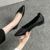 Professional Tooling Soft-soled Work Shoes Women's New Black Summer Soft Leather Flat-soled Leather Shoes Comfortable Interview Shoes for Work