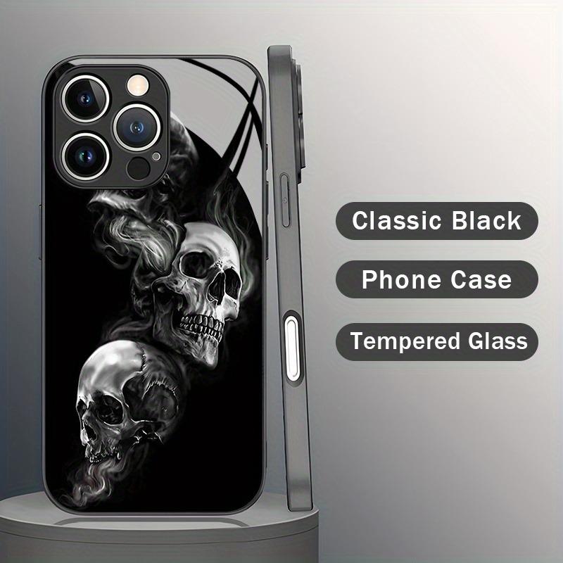 Модный Чехол Для Телефона Из Стекла С Рисунком Черепа Для iPhone 17 Pro Max 16 15 14 13 12 11 Pro 16E 17Air 7 8 15 Plus XR XS X
