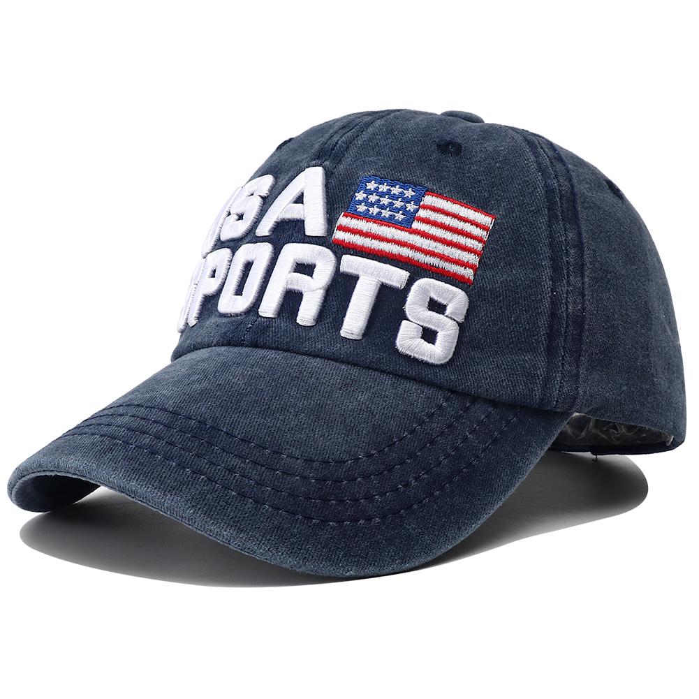 New Unisex Hip-hop American Flag Embroidery Baseball Hats for Women Men Fashion Adjustable Peaked Caps Outdoor Sunscreen Hat