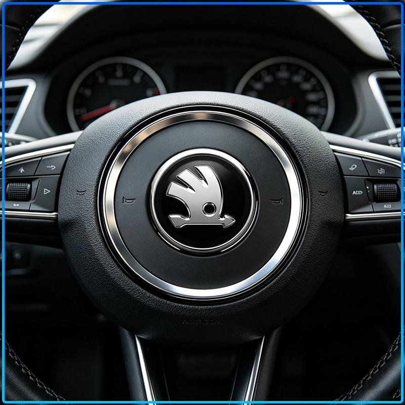 Для Skoda Octavia MK2 MK1 2 3 A5 A7 A8 Fabia Karoq Superb Rapid Kamiq Scala 1 шт. Наклейка-значок на руль автомобиля, Декорация, Автоаксессуары