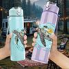 1PC Swimming Sea Turtle 750ml Color Plastic Sports Water Bottle Leakproof Flip Straw Lid Suitable for Sports Office Home Use