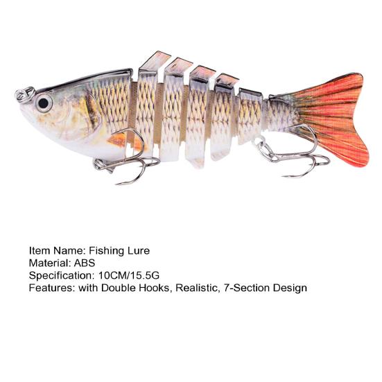 1/2/3/5Pcs 10CM/15.5G Multi-Jointed Fishing Lure with Hooks Realistic 7-Section Swimbait Plastic Artificial Bait Freshwater Saltwater Accessories
