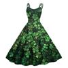 Women's Fashion St. Patrick's Day Printed Sexy Strapless Gothic Cocktail Dress Punk, Vintage Dress.