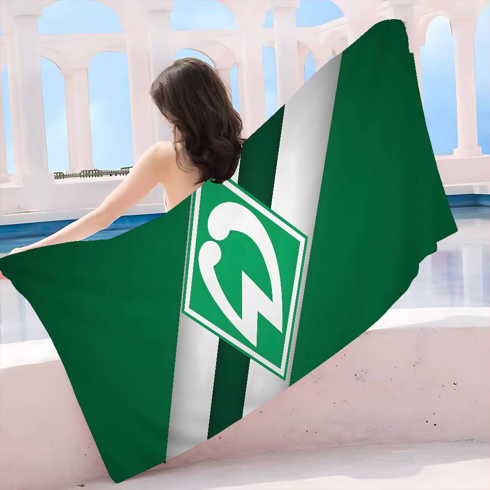 W-Werder B-Bremen Логотип Микрофибра Пляжное полотенце Впитывающее Быстросохнущее Мягкое Йога Плавание Курорт Альпинизм Полотенце