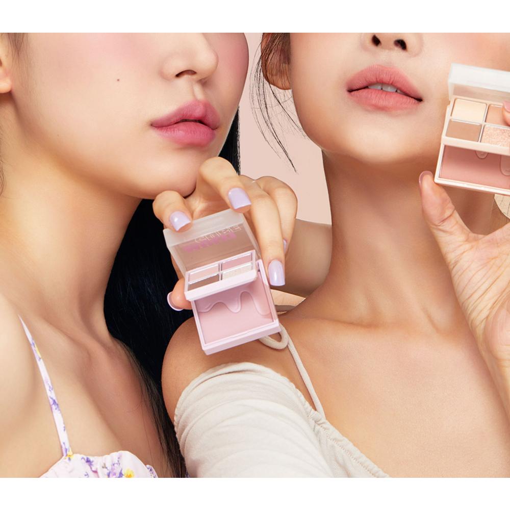 I'M MEME Multi-Cube Палетка для макияжа в холодных тонах Молочная пена Тон-в-тон, 06 Ледяной Таро, 1 штука