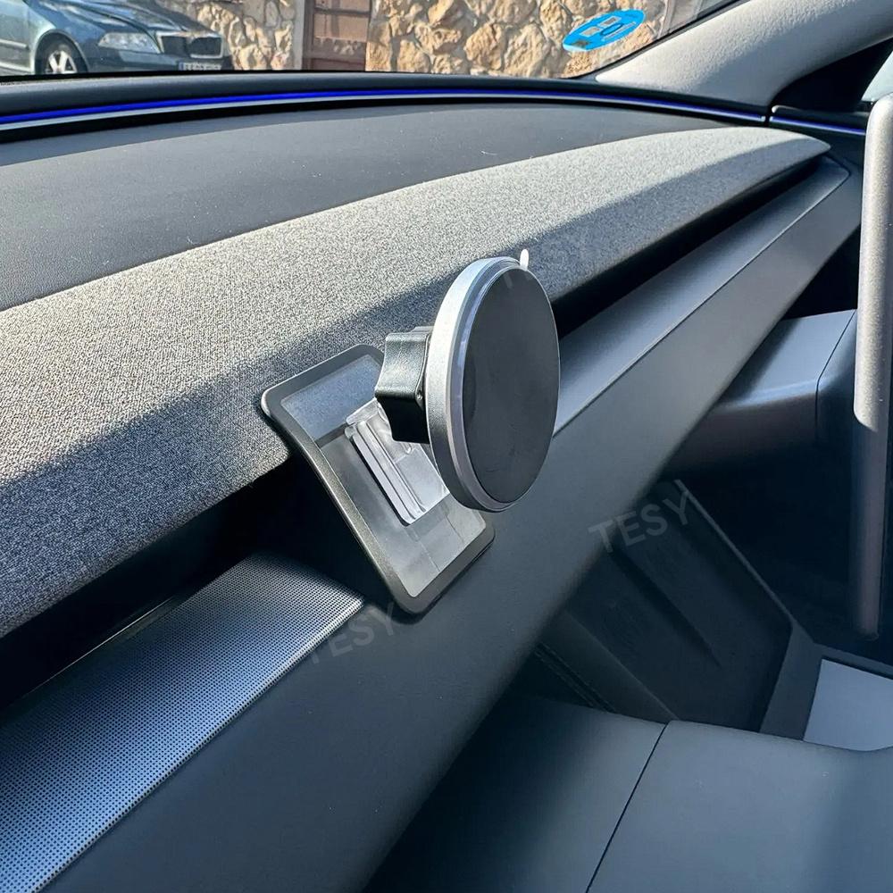 Phone Holder Mount Magnetic Phone Mount Compatible with MagSa for iPhone 16 17 For Tesla Model Y Launch Juniper 2026 Highland