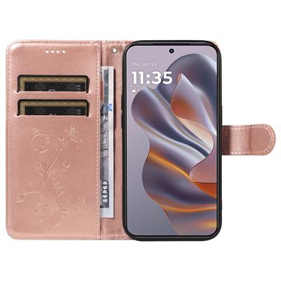 Для Motorola Edge 50 Neo 5G/Moto S50 5G/Thinkphone 25 5G Чехлы из искусственной кожи с цветочным узором Кошелек Подставка Чехол для телефона с ремешком